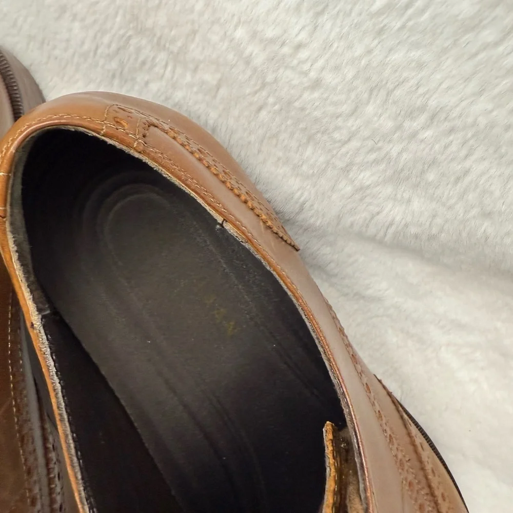 Cole Haan Men’s Wingtip Oxford Dress Shoes Grand.OS Tan Leather Size 10.5